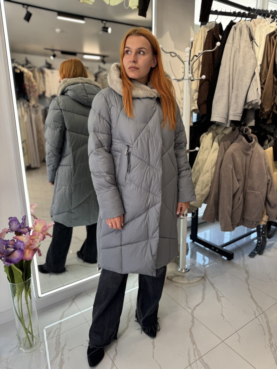 Жіноча куртка, наповнювач біопух, тихий, норки., фото 1