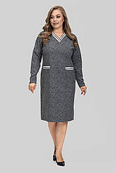 Гарна жіноча трикотажна сукня в діловому стилі, батальні розміри