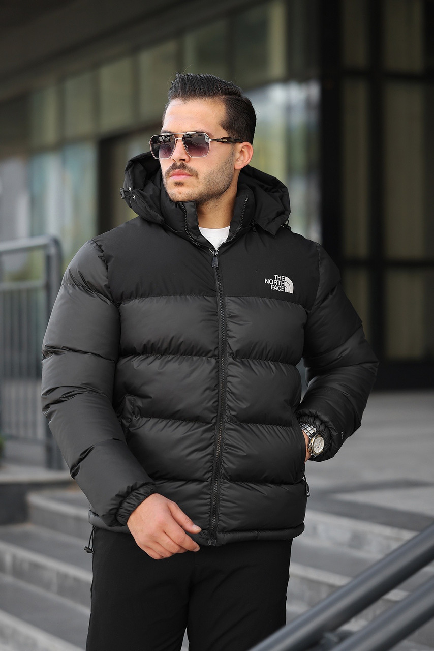 Куртка чоловіча The North Face молодіжний зимовий пуховик Зе Норт Фейс з капюшоном TNF