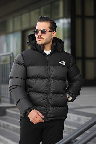 Куртка чоловіча The North Face молодіжний зимовий пуховик Зе Норт Фейс з капюшоном TNF, фото 1