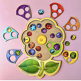 Дерев'яний сортер (дитяча гра з картками) "Квітка-семибарвиця 2" (ПСФ039), фото 3