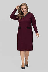 Шикарна жіноча трикотажна повсякденна сукня в діловому стилі, батальні розміри