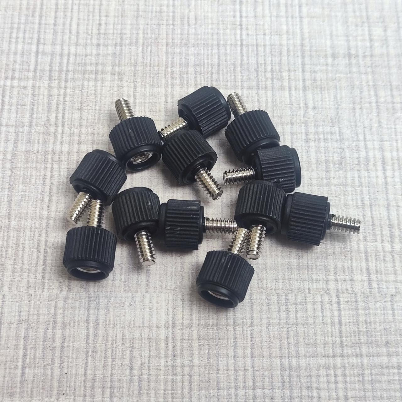 Гвинт кріплення корпусу ПК, БЖ, HDD, UNC #6-32 x 5мм, безінструментальний, накатка пластик 12шт чорн