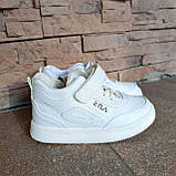 Кросівки білі на липучці збоку блискавка Н2952-3, фото 2