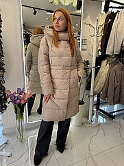Жіноча куртка, довга наповнювач біопух.