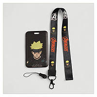 Бейдж для картки та перепустки з ремінцем Naruto & Avengers Чохол-тримач для ID-карти Наруто