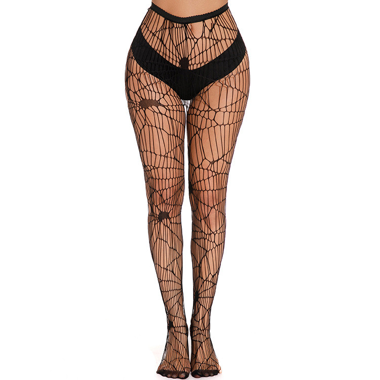 Колготки з візерунком павутини one size чорний, фото 1