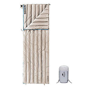 Спальний мішок пуховий ковдра ультралегкий Naturehike CW280  +11°C +6°C 190 x 72 см Khaki
