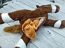 М'яка іграшка з пледом усередині Конячка коричнева 60 см (символ 2026 року), фото 4