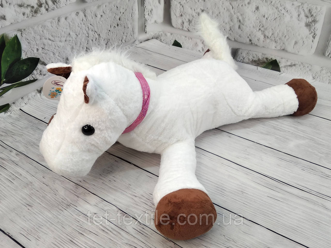 М'яка іграшка з пледом усередині Конячка біла 60 см (символ 2026 року)