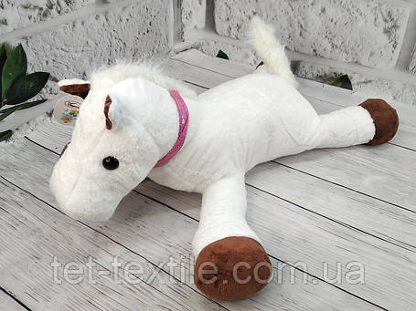 М'яка іграшка з пледом усередині Конячка біла 60 см (символ 2026 року), фото 1