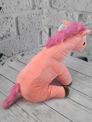 М'яка іграшка з пледом усередині Конячка рожева 60 см (символ 2026 року), фото 2