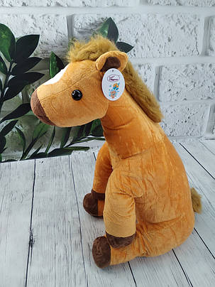 М'яка іграшка з пледом усередині Конячка руда 60 см (символ 2026 року), фото 2