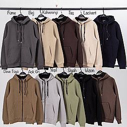 Чоловіча однотонна тепла кофта на флісі на змійці з капюшоном у батальних розмірах