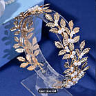 Обруч-пов'язка в грецькому стилі Тіара з декором, обідок для волосся золотистий, фото 7