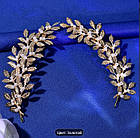 Обруч-пов'язка в грецькому стилі Тіара з декором, обідок для волосся золотистий, фото 6