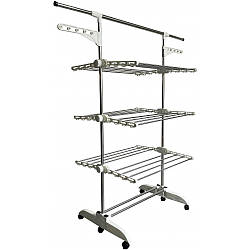 Органайзер-сушарка для одягу багатоярусна Bonro B01S компактна вішалка для сушіння білизни біла складна