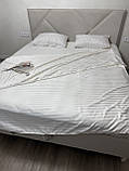 Постільна білизна Страйп Сатин Двоспальний комплект колір Айворі, фото 2