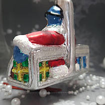 Скляна ялинкова прикраса Санта Клаус на гірськолижному підйомнику Impuls. асортимент як Irena, Komozja, фото 4