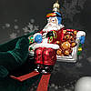 Скляна ялинкова прикраса Санта Клаус на гірськолижному підйомнику Impuls. асортимент як Irena, Komozja, фото 6