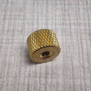 Гайка "Ананас" М3 х 0,5 з накаткою, нар. 10мм, вис. 7мм, латунь, безінструментальна, рифлена, 10 шт, фото 2