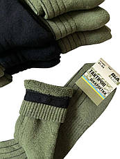 Набір зимових тактичних шкарпеток ЗСУ 5 пар 41-44 хакі/олива військові армійські махрові шкарпетки, фото 2