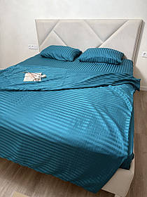 Постільна білизна Страйп Сатин Полуторний комплект(150х220см)колір Алмазний
