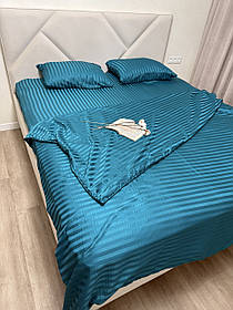 Постільна білизна Страйп Сатин Двоспальний комплект колір Алмазний
