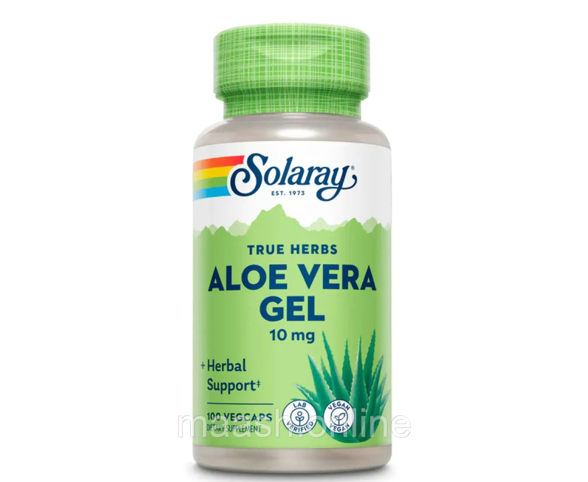 Алоє Вера Гель Aloe Vera Gel 2000мг Solaray 100 капсул, фото 1