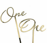 Топери One, дзеркальні золоті та срібні топери на верх торта