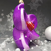 Скляна ялинкова прикраса Фіолетова Орхідея Impuls. асортимент як Irena, Komozja, фото 3