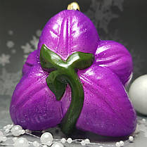 Скляна ялинкова прикраса Фіолетова Орхідея Impuls. асортимент як Irena, Komozja, фото 5