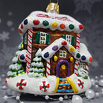 Скляна ялинкова прикраса Пряниковий будиночок Impuls. асортимент як Irena, Komozja, фото 4