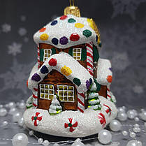 Скляна ялинкова прикраса Пряниковий будиночок Impuls. асортимент як Irena, Komozja, фото 5