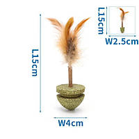 Игрушка для котов/кошек из кошачьей мяты с перышками в ассортименте. Игрушки для домашних животных