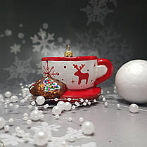 Скляна ялинкова прикраса Новорічна чашка з пряником Impuls. асортимент як Irena, Komozja, фото 4