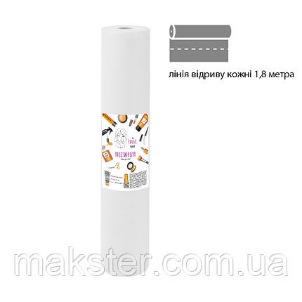 Простирадла одноразові Panni Mlada, 0,8×90 м, з перфорацією (50 відривів по 1,8 м), 20 г/м², спанбонд, фото 1