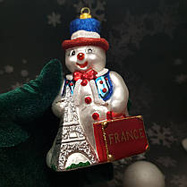 Скляна ялинкова прикраса Сніговик у Франції Impuls. асортимент як Irena, Komozja, фото 5