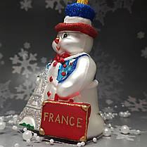 Скляна ялинкова прикраса Сніговик у Франції Impuls. асортимент як Irena, Komozja, фото 2
