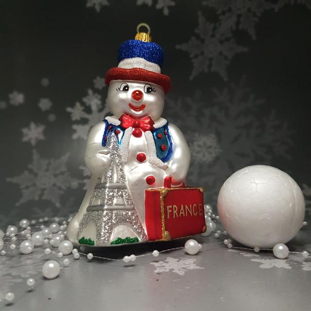 Скляна ялинкова прикраса Сніговик у Франції Impuls. асортимент як Irena, Komozja