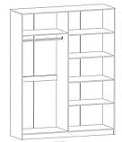 Шафа Араміс 4 двері з дзеркалом Венге+ Дуб крафт білий, фото 2