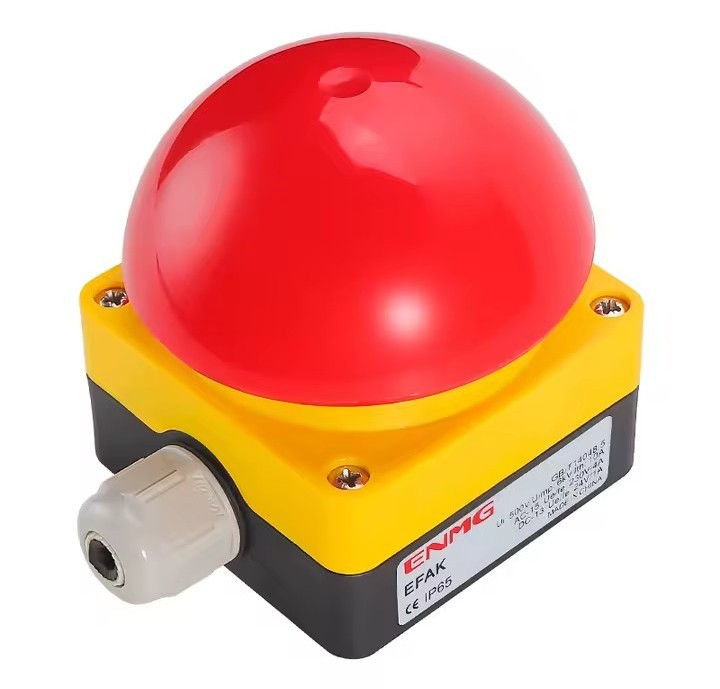 Аварійна кнопка вимикач на 2 контакти 4 а 230 л червона, фото 1