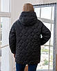 Осіння жіноча куртка великого розміру 50-70 чорний, фото 5