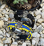 Браслет патріотичний з паракорду герб України з ножем, фото 6