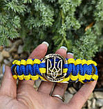 Браслет патріотичний з паракорду герб України з ножем, фото 2