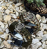 Браслет патріотичний з паракорду герб України з ножем, фото 10