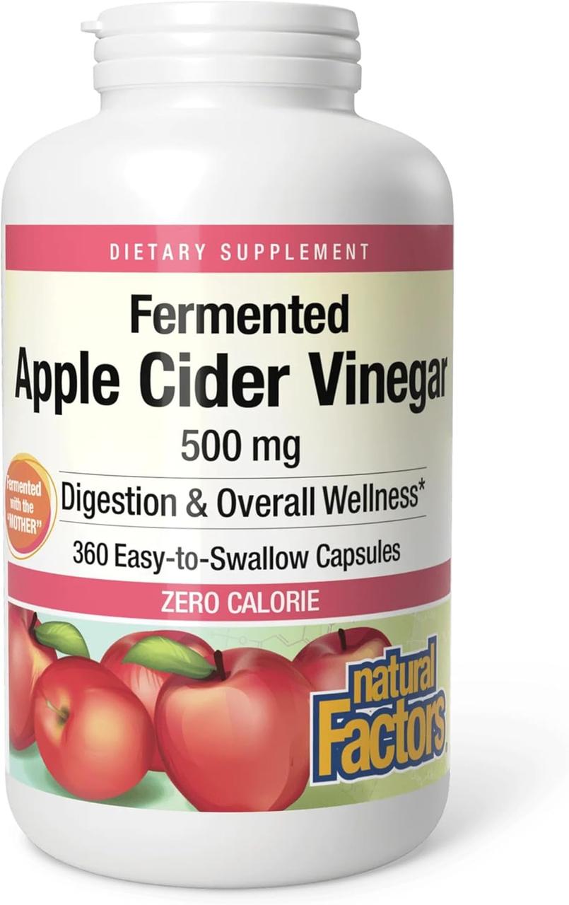 Natural Factors Apple Cider Vinegar 500 mg 360 капсул, фото 1