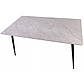 Стіл із керамічною стільницею Rion 130х70 см під сірий мармур на чорних металевих ніжках, фото 3