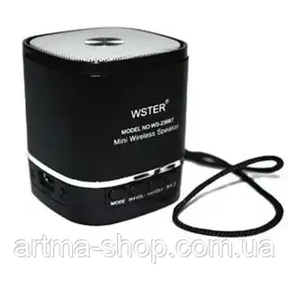 Компактна портативна колонка WS-236, USB, TF, SD, FM, Потужність 3Вт, чорна, фото 1