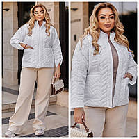 Женская теплая куртка стеганная большого размера